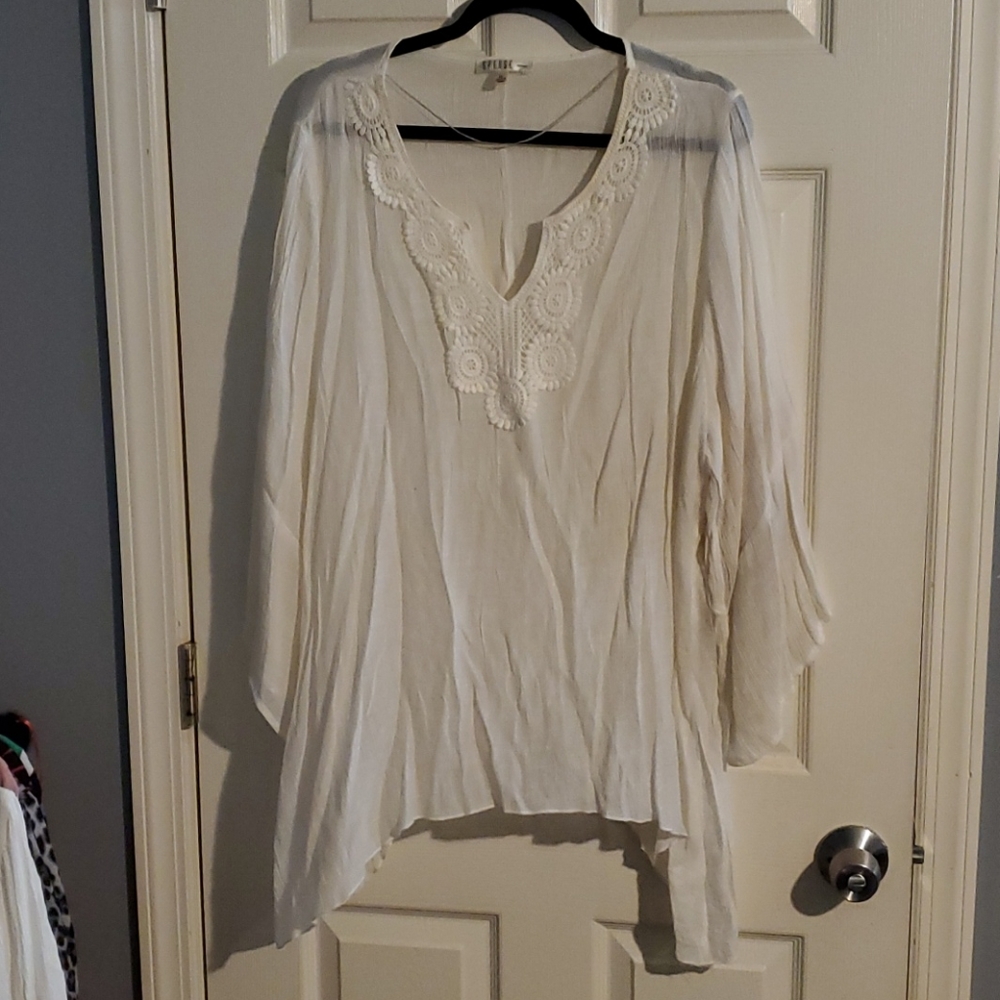 Spense Bohemian top white size 2x